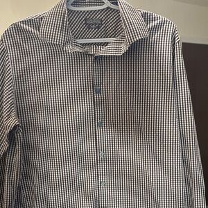 Kenneth Cole Reaction Men's Black/Tan and White Gingham Shirt